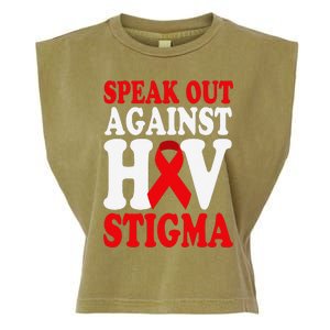 Hiv Awareness Red Ribbon World Aids Day Fighters Garment-Dyed Women's Muscle Tee