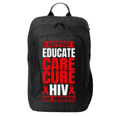 Hiv Awareness Red Ribbon World Aids Day Fighters City Backpack