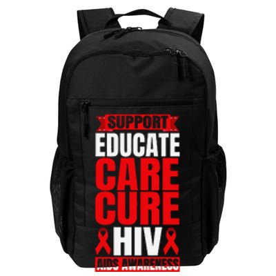 Hiv Awareness Red Ribbon World Aids Day Fighters Daily Commute Backpack