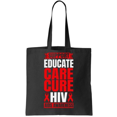 Hiv Awareness Red Ribbon World Aids Day Fighters Tote Bag