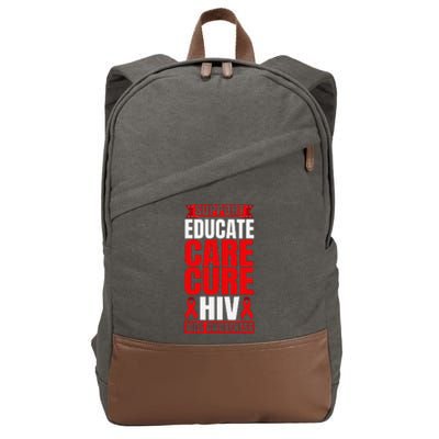 Hiv Awareness Red Ribbon World Aids Day Fighters Cotton Canvas Backpack