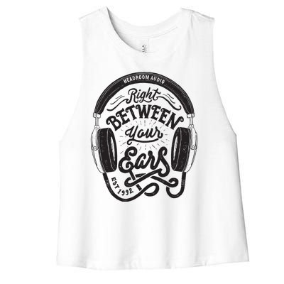 Headroom Audio Right Between Your Ears Women's Racerback Cropped Tank