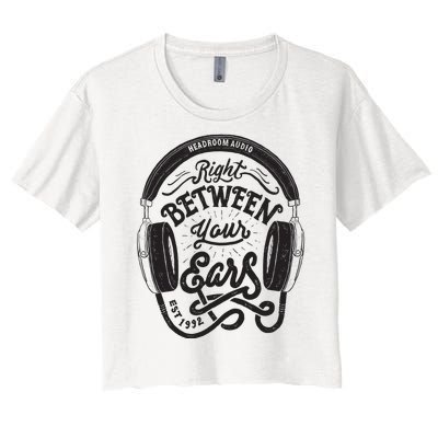 Headroom Audio Right Between Your Ears Women's Crop Top Tee