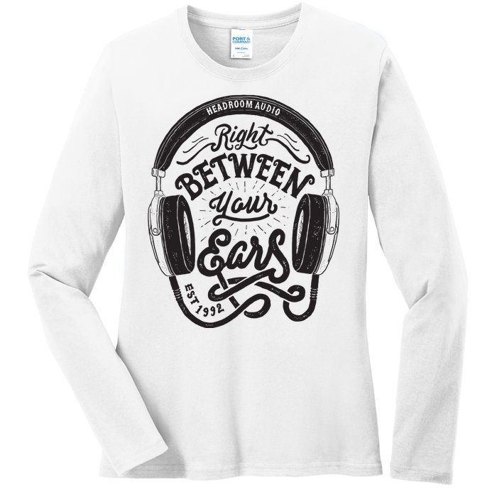 Headroom Audio Right Between Your Ears Ladies Long Sleeve Shirt