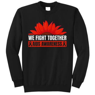 Hiv Awareness Red Ribbon World Aids Day Fighters Sweatshirt