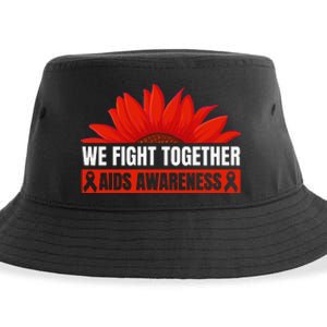 Hiv Awareness Red Ribbon World Aids Day Fighters Sustainable Bucket Hat