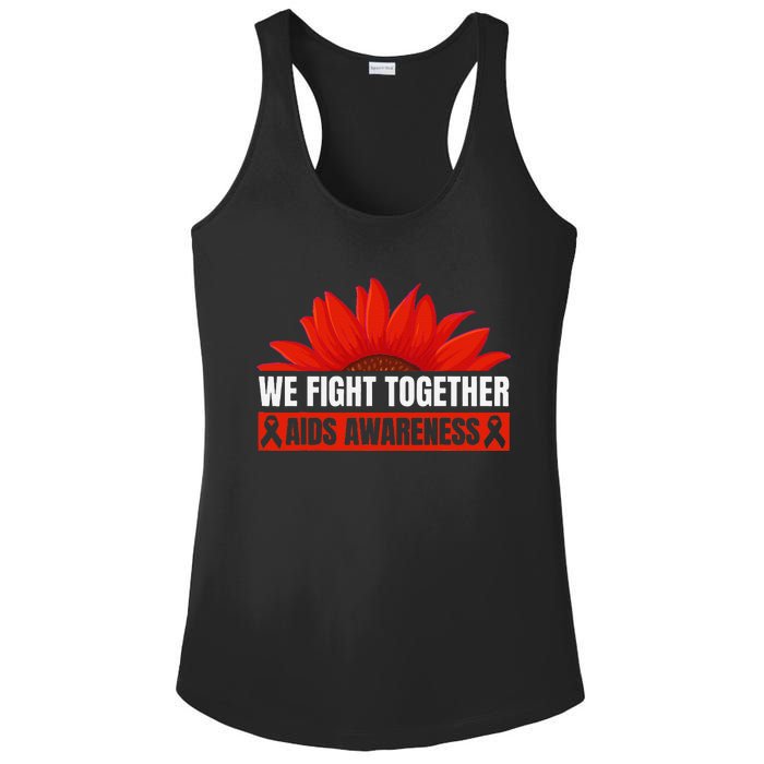 Hiv Awareness Red Ribbon World Aids Day Fighters Ladies PosiCharge Competitor Racerback Tank