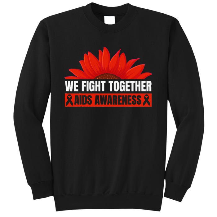 Hiv Awareness Red Ribbon World Aids Day Fighters Tall Sweatshirt