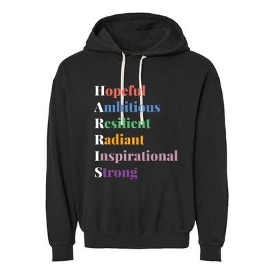 Hopeful Ambitious Resilient Radiant Inspirational Strong Garment-Dyed Fleece Hoodie