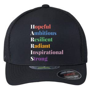 Hopeful Ambitious Resilient Radiant Inspirational Strong Flexfit Unipanel Trucker Cap