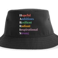 Hopeful Ambitious Resilient Radiant Inspirational Strong Sustainable Bucket Hat