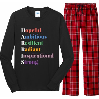 Hopeful Ambitious Resilient Radiant Inspirational Strong Long Sleeve Pajama Set