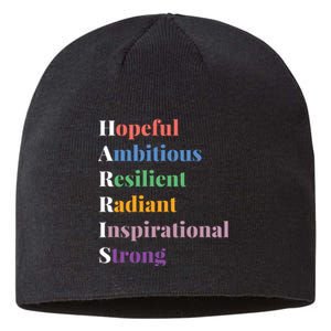 Hopeful Ambitious Resilient Radiant Inspirational Strong Sustainable Beanie