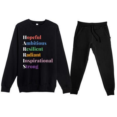 Hopeful Ambitious Resilient Radiant Inspirational Strong Premium Crewneck Sweatsuit Set