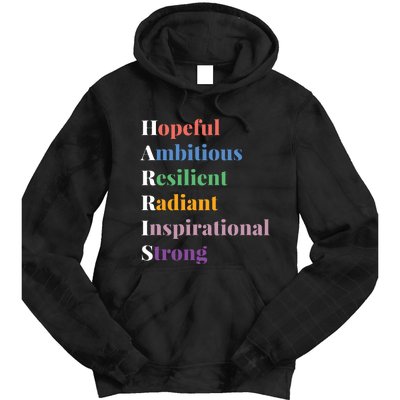 Hopeful Ambitious Resilient Radiant Inspirational Strong Tie Dye Hoodie