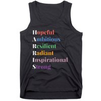 Hopeful Ambitious Resilient Radiant Inspirational Strong Tank Top