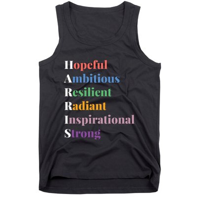 Hopeful Ambitious Resilient Radiant Inspirational Strong Tank Top