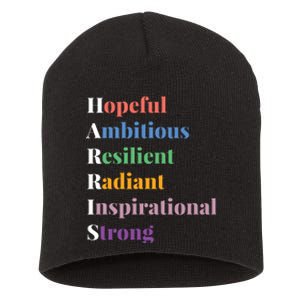 Hopeful Ambitious Resilient Radiant Inspirational Strong Short Acrylic Beanie