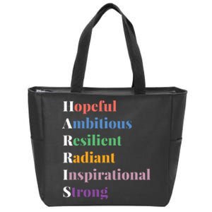 Hopeful Ambitious Resilient Radiant Inspirational Strong Zip Tote Bag