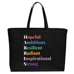 Hopeful Ambitious Resilient Radiant Inspirational Strong Cotton Canvas Jumbo Tote