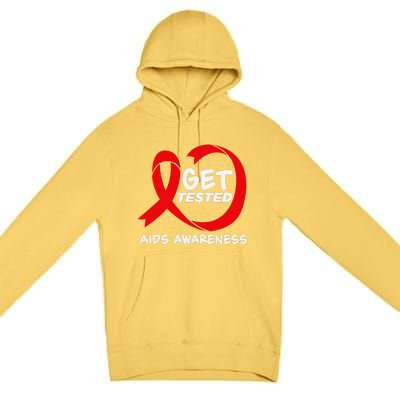 Hiv Awareness Red Ribbon World Aids Day Fighters Premium Pullover Hoodie