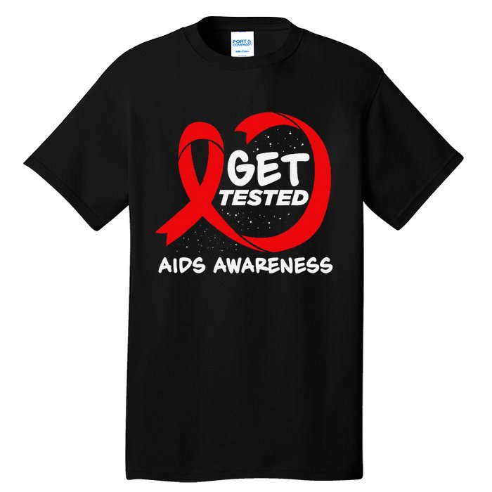 Hiv Awareness Red Ribbon World Aids Day Fighters Tall T-Shirt