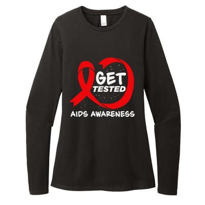 Hiv Awareness Red Ribbon World Aids Day Fighters Womens CVC Long Sleeve Shirt