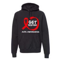 Hiv Awareness Red Ribbon World Aids Day Fighters Premium Hoodie