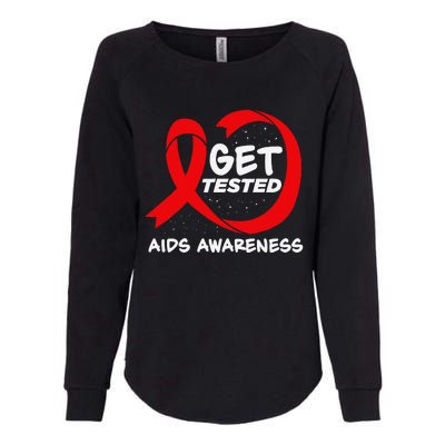 Hiv Awareness Red Ribbon World Aids Day Fighters Womens California Wash Sweatshirt