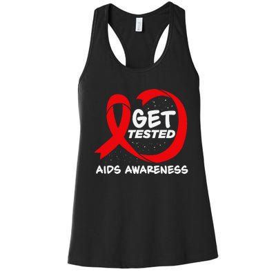 Hiv Awareness Red Ribbon World Aids Day Fighters Women's Racerback Tank