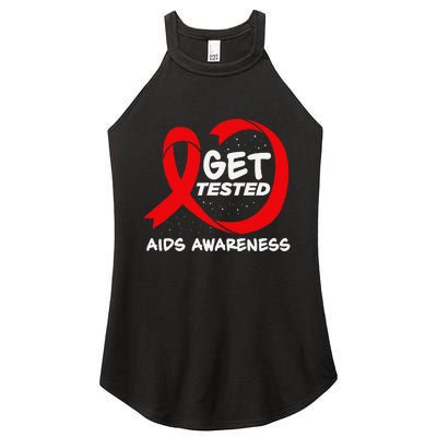 Hiv Awareness Red Ribbon World Aids Day Fighters Women's Perfect Tri Rocker Tank