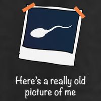 HereS A Really Old Picture Of Me Funny Sperm Gag Adult 7 Panel Mesh Trucker Snapback Hat