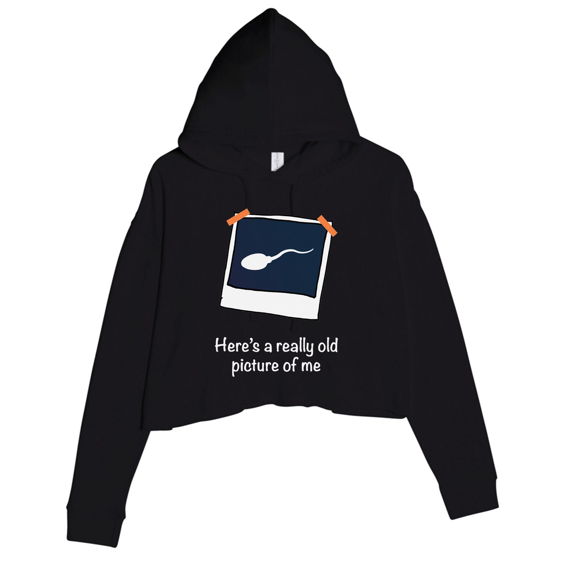 HereS A Really Old Picture Of Me Funny Sperm Gag Adult Crop Fleece Hoodie