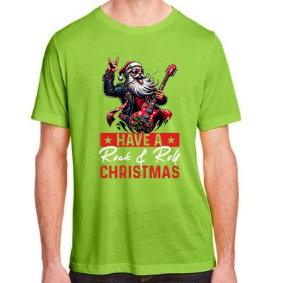 Have A Rock And Roll Christmas Funny Santa Guitar Player Great Gift Adult ChromaSoft Performance T-Shirt