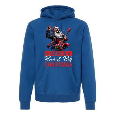 Have A Rock And Roll Christmas Funny Santa Guitar Player Great Gift Premium Hoodie