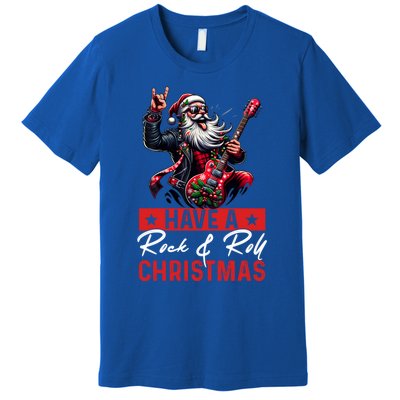 Have A Rock And Roll Christmas Funny Santa Guitar Player Great Gift Premium T-Shirt