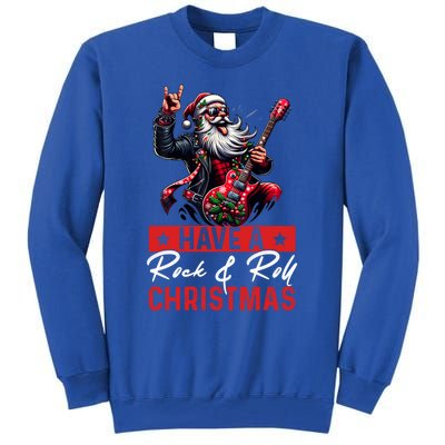 Have A Rock And Roll Christmas Funny Santa Guitar Player Great Gift Tall Sweatshirt