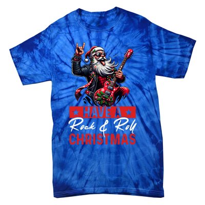 Have A Rock And Roll Christmas Funny Santa Guitar Player Great Gift Tie-Dye T-Shirt