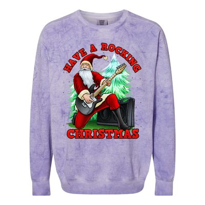 Have A Rocking Christmas Santa Claus Colorblast Crewneck Sweatshirt