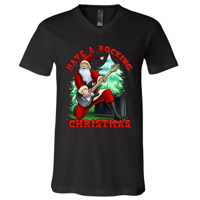 Have A Rocking Christmas Santa Claus V-Neck T-Shirt