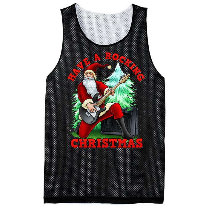 Have A Rocking Christmas Santa Claus Mesh Reversible Basketball Jersey Tank