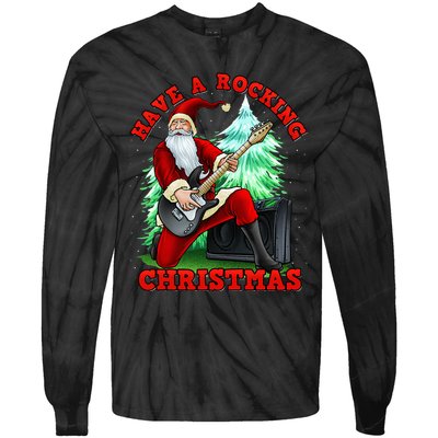 Have A Rocking Christmas Santa Claus Tie-Dye Long Sleeve Shirt