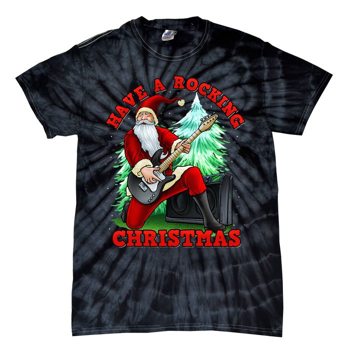 Have A Rocking Christmas Santa Claus Tie-Dye T-Shirt