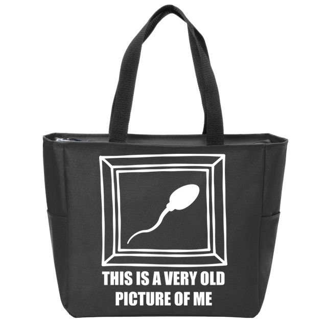 Here's A Really Old Picture Of Me Funny Sperm Birthday Zip Tote Bag