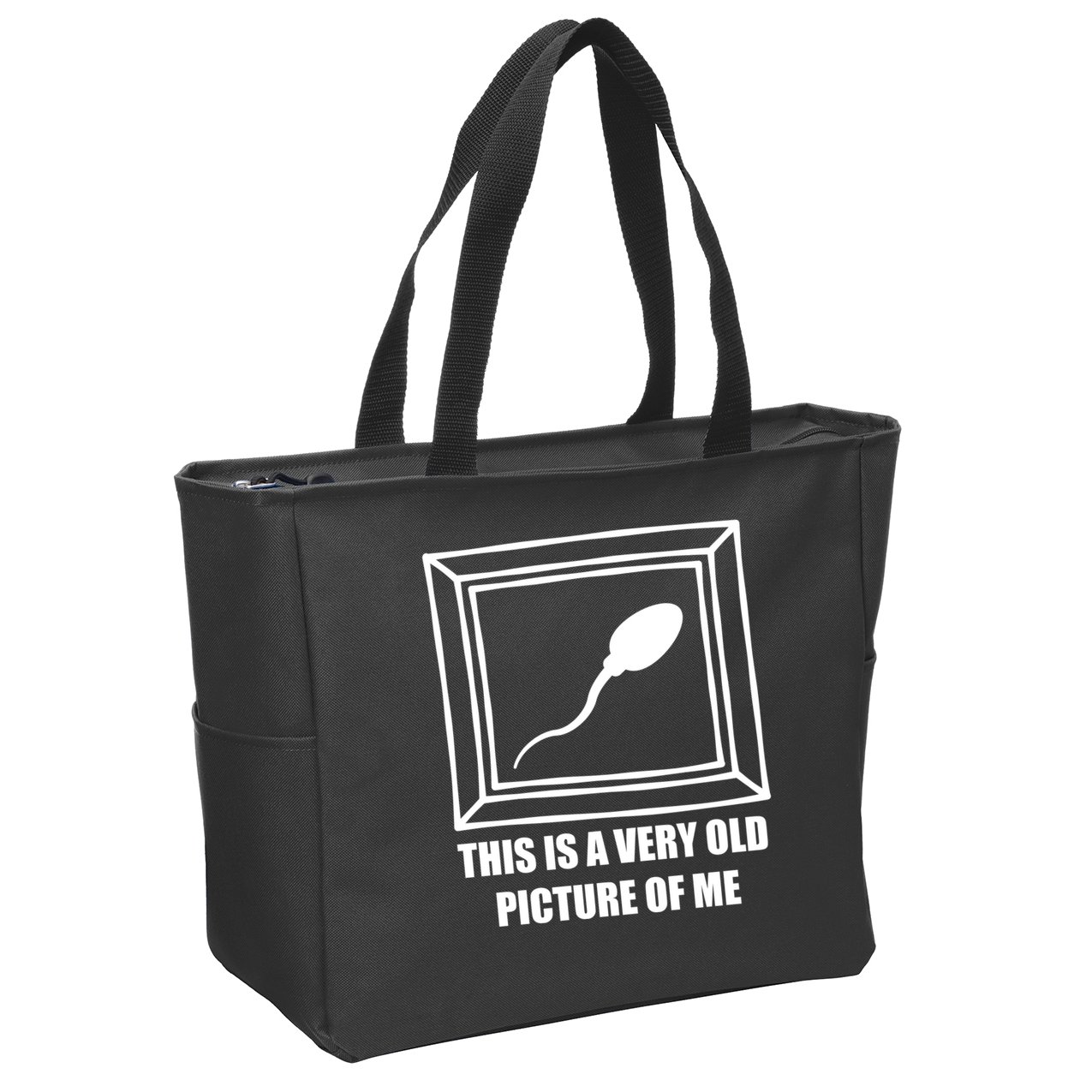 Here's A Really Old Picture Of Me Funny Sperm Birthday Zip Tote Bag