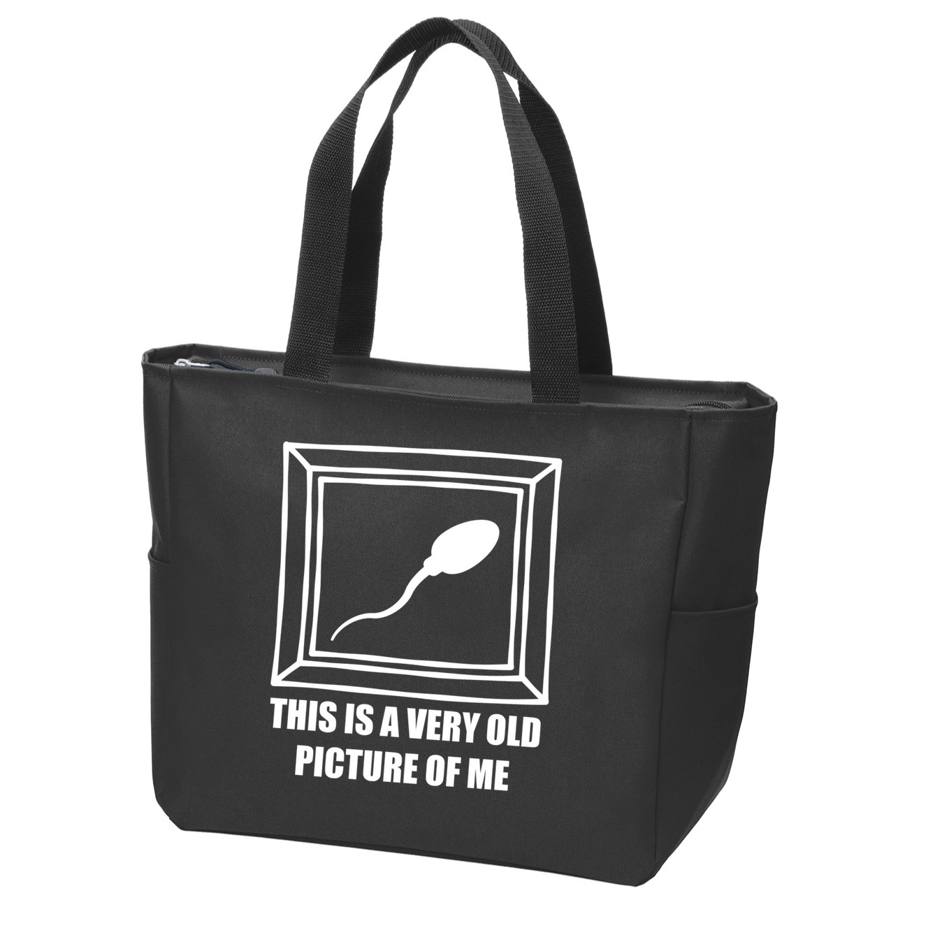 Here's A Really Old Picture Of Me Funny Sperm Birthday Zip Tote Bag