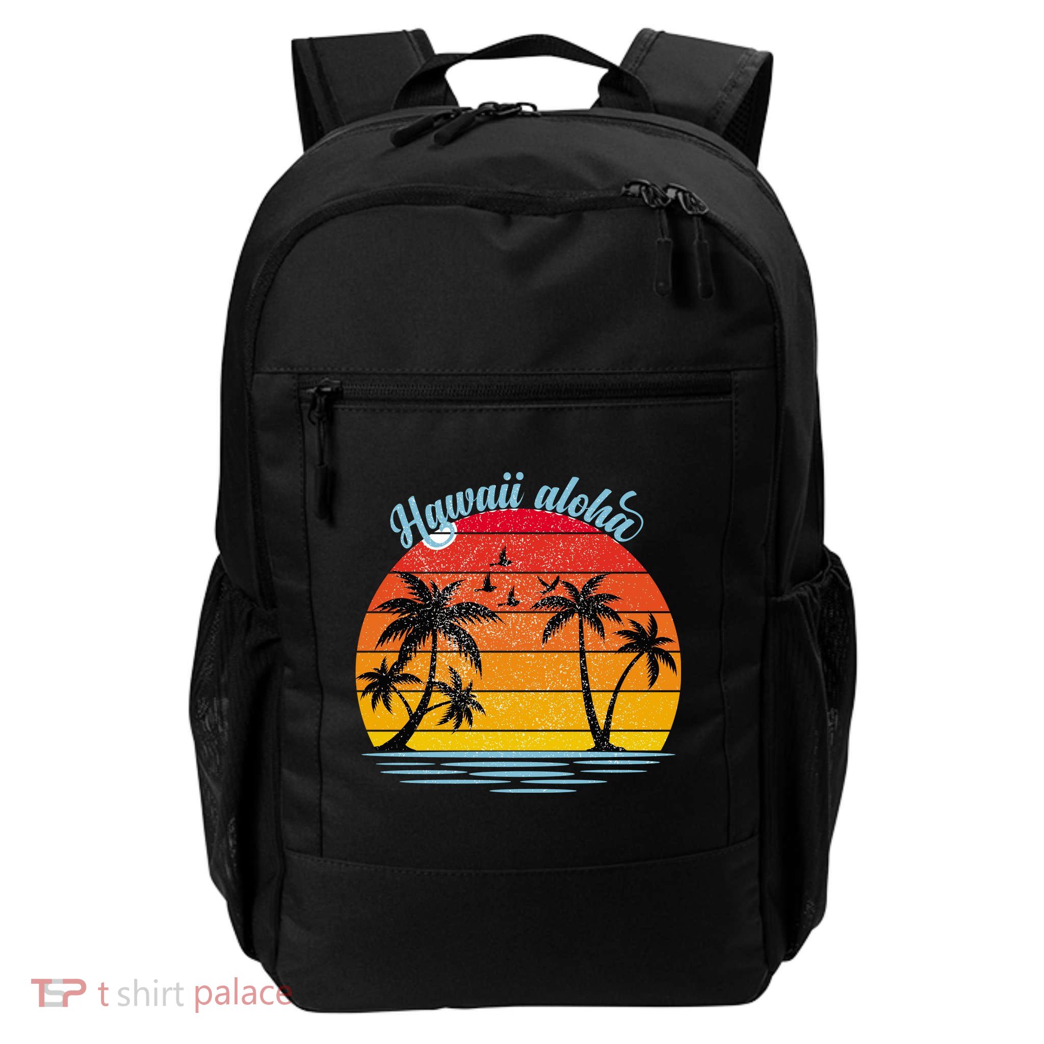 Hawaii Aloha Retro Sunset Beach Backpack