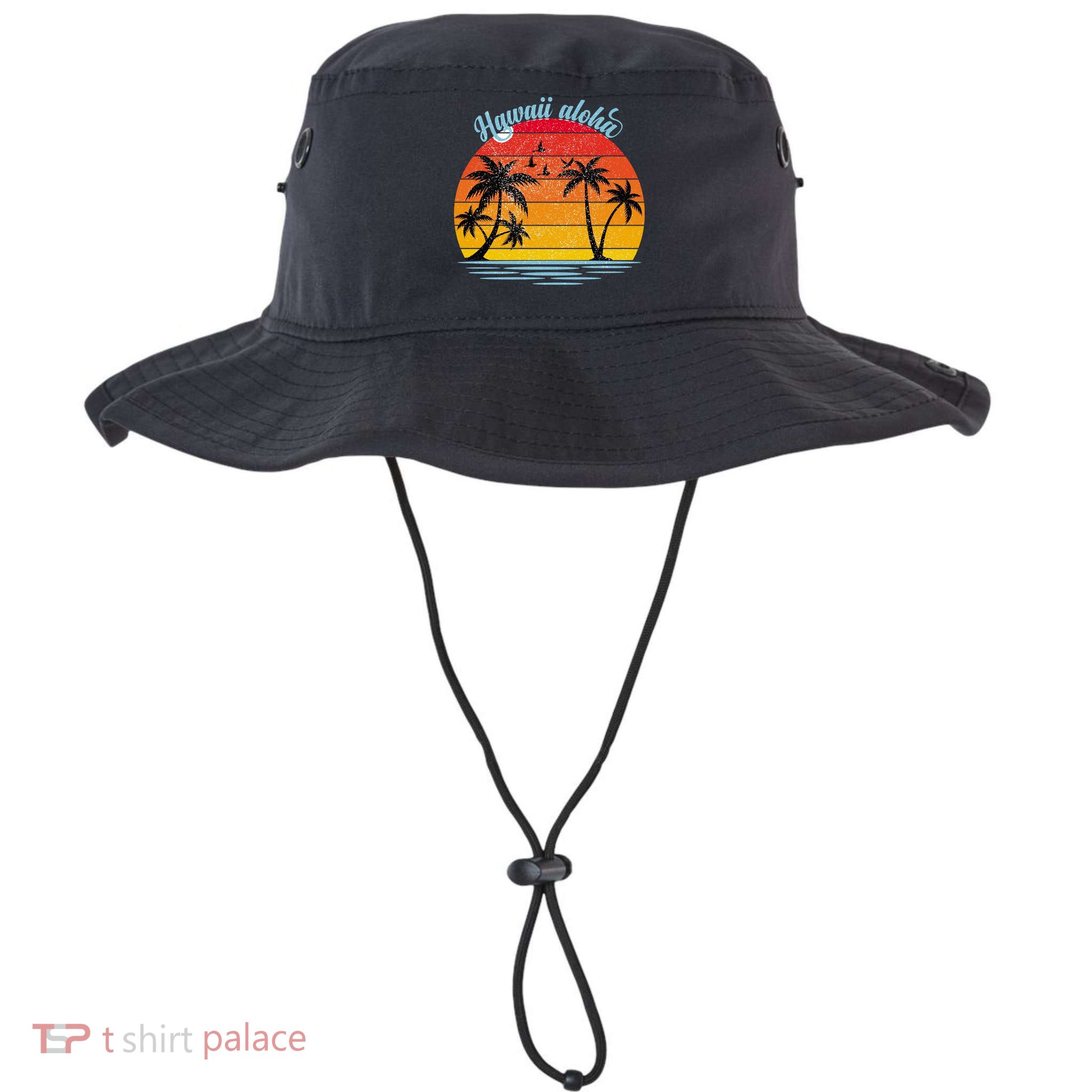 Hawaii Aloha Retro Sunset Beach Bucket Hat