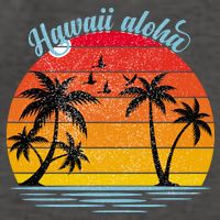 Hawaii Aloha Retro Sunset Beach Vector Backpack