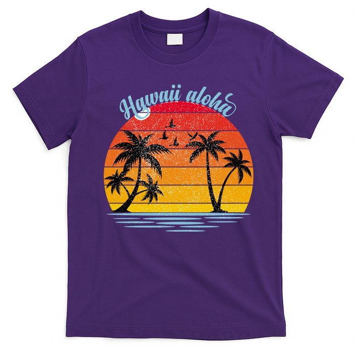 Hawaii Aloha Retro Sunset Beach T-Shirt